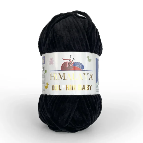 Плюшева пряжа купити Київ — Himalaya Dolphin Baby 80311 для гачка - чорний