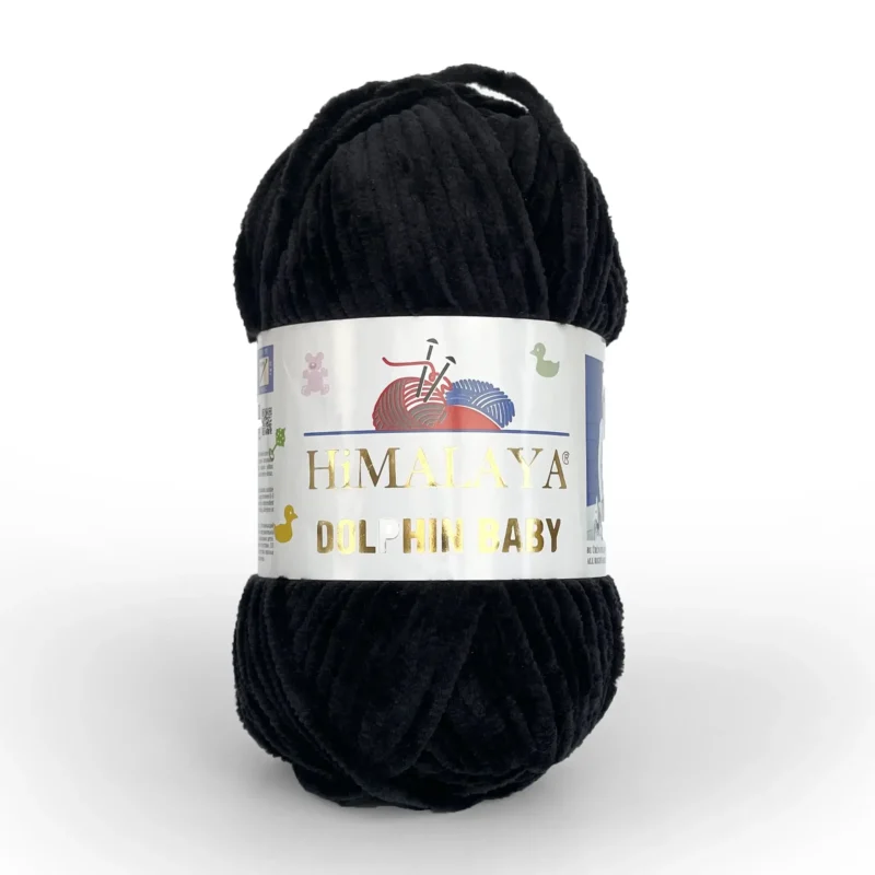 Плюшева пряжа купити Київ — Himalaya Dolphin Baby 80311 для гачка - чорний