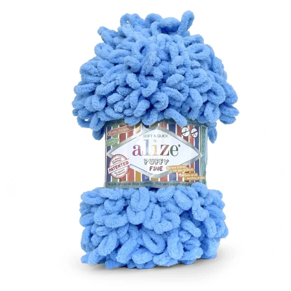 Alize Puffy Fine 112 блакитний - для в'язання пледа руками без спиць та гачка Подолі за адресою Київ, вул Хорива 1А і