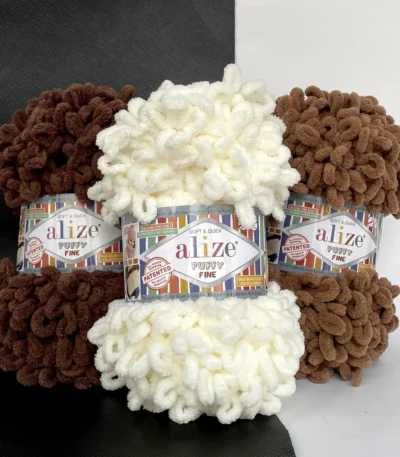 Пряжа з петельками Алізе Пуфі Файн 62 молочний купити Київ, вул Хорива 1 А. відправка по Україні
