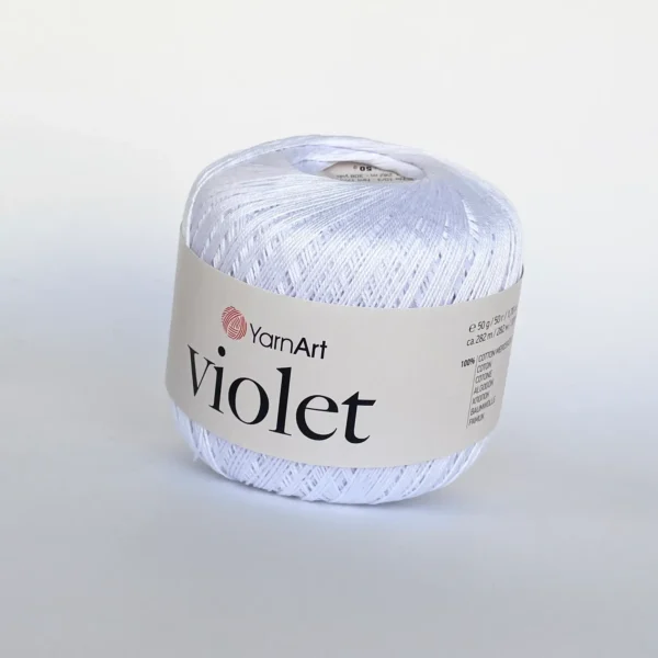 Пряжа Yarnart Violet 1000 білосніжний - Ярнарт Віолет купить 100% мерсеризована бавовна