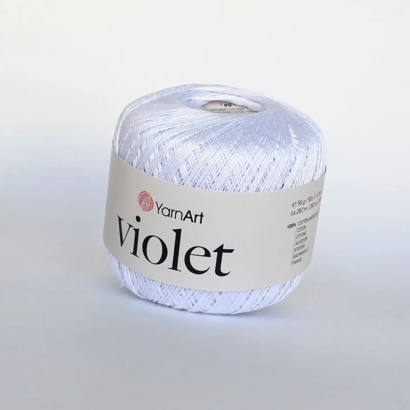 Пряжа Yarnart Violet 1000 білосніжний - Ярнарт Віолет купить 100% мерсеризована бавовна