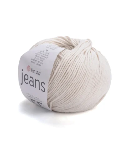 Пряжа YarnArt Jeans 05 слонова кістка — купити в Києві в магазині пряжі на Подолі. Ярнарт Джинс для іграшок і в'язання одягу. Склад: 55% бавовна, 45% поліакрил