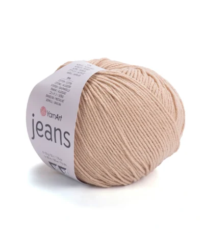 Пряжа YarnArt Jeans 07 бежевий — купити в Києві в магазині пряжі на Подолі. Ярнарт Джинс для іграшок і в'язання одягу. Склад: 55% бавовна, 45% поліакрил