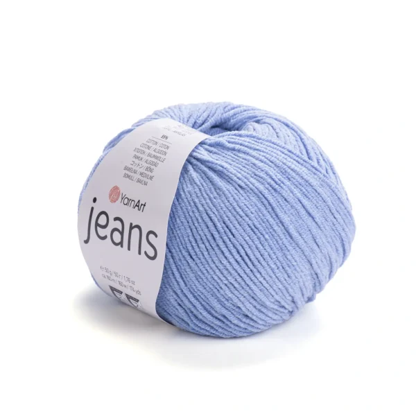 Пряжа YarnArt Jeans 15 блакитний — купити в Києві в магазині пряжі на Подолі. Ярнарт Джинс для іграшок і в'язання одягу. Склад: 55% бавовна, 45% поліакрил