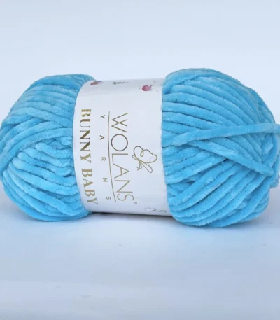 В розпродажі плюшева пряжа Wolans Bunny Baby 100-12 бірюза — купити в Києві