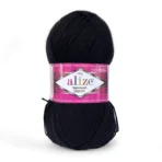 Шкарпеткова пряжа Alize Superwash Comfort чорний 60 — купити в магазині пряжі на Подолі Київ