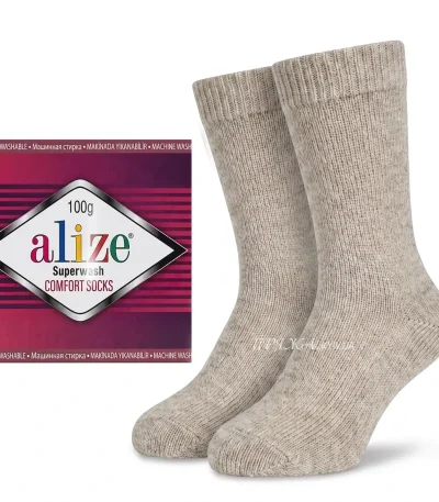 Alize Superwash Comfort 152 світло бежевий — моток 100г 75% вовна супервош