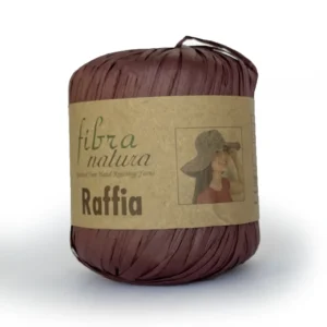 Шоколадна пряжа Fibranatura Raffia — рафия фибра натура купить Украина для сумок і капелюшків