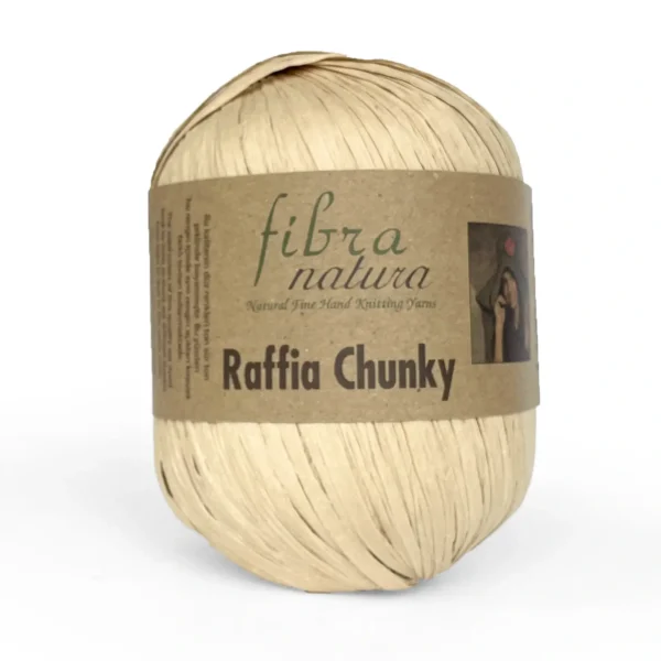 Натуральна стрічкова пряжа Raffia Chunky солом’яного кольору
