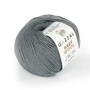 Gazzal Baby Wool 818 сірий — пряжа 40% меринос, 175м/50г, купити в магазині пряжі в Києві
