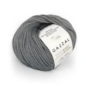 Gazzal Baby Wool XL 818 сірий — пряжа з мериносом 100м/50г купити Київ у магазині пряжі