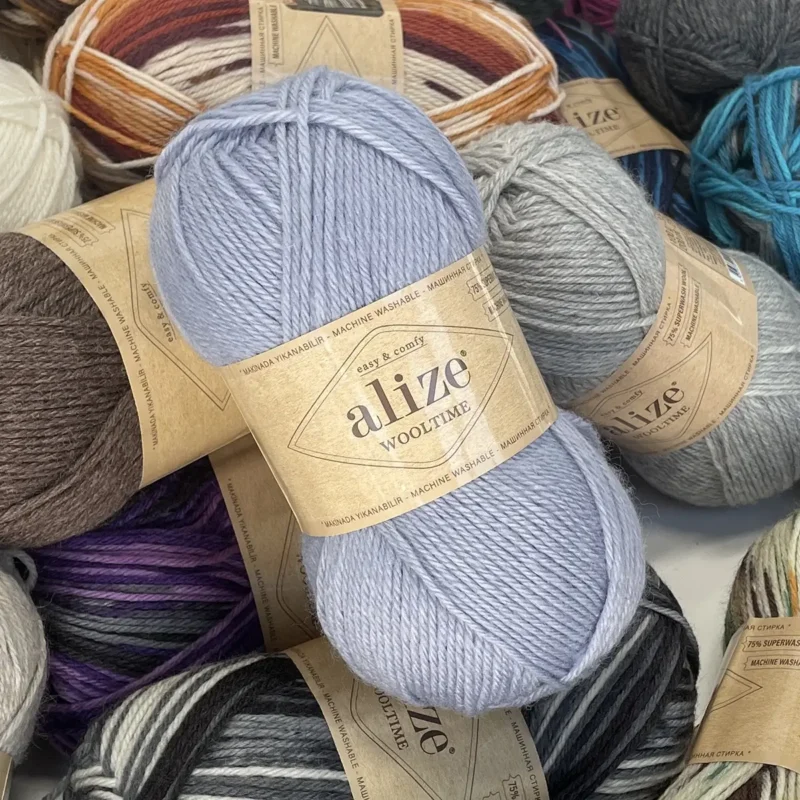 Alize Wooltime №51 блакитний — пряжа напівовна для шкарпеток, светрів і кардиганів. Магазин пряжі Поділ, Київ.