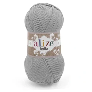 Пряжа 100% бавовна Alize Bella 21 світло-сірий — купити в магазині пряжі на Київ, Хорива 1 А