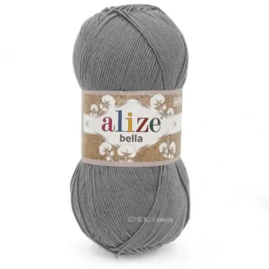 Пряжа 100% бавовна Alize Bella 87 сірий — купити в магазині пряжі на Київ, Хорива 1 А