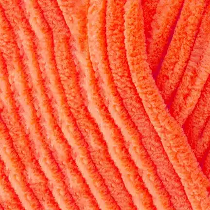 Плюшева пряжа Alize Velluto 421 сицилійський апельсин (помаранчевий), 100% мікрополіестер, 100 г / 68 м — купити в Києві, пряжа для іграшок і пледів