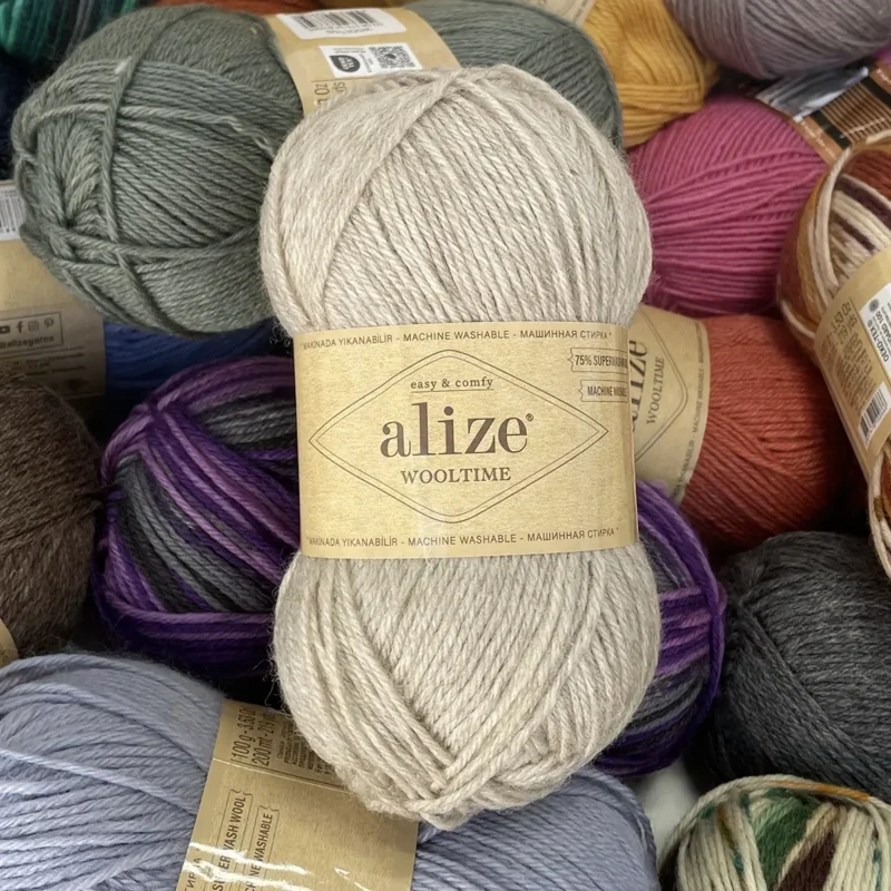 Пряжа Alize Wooltime 152 світлий беж меланж — 75% вовна Superwash, 25% поліамід. Купити в магазині пряжі на Подолі, Київ, вул. Хорива 1А.