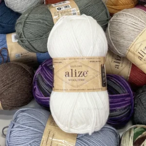пряжа alize wooltime 55 білий купити Київ, магазин пряжі на Подолі - Алізе Вултайм Склад: 75% вовна Superwash, 25% поліамід