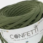 Трикотажна пряжа 7–9 мм Confetti олива ❗ 120 м ✓ 100% коттон ✓ Ідеальна для сумок і декору. Трикотажна пряжа купити Київ в магазині пряжі на Подолі