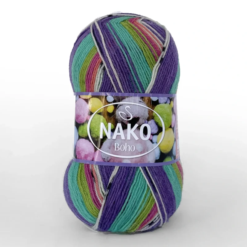 Носочна пряжа Nako Boho - Бохо 81927 — ідеальна для в’язання носків, Superwash, 75% вовна купити в магазині пряжі на Подолі, адрес Київ, Хорива 1 А