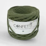 Трикотажна пряжа 7–9 мм Confetti олива ❗ 120 м ✓ 100% коттон ✓ Ідеальна для сумок і декору. Трикотажна пряжа купити Київ в магазині пряжі на Подолі
