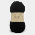 Пряжа Алізе Вултайм купити в магазині пряжі Київ, вул Хорива 1 А. ✅ Склад: 75% вовна Superwash, 25% поліамід - Alize Wooltime 60 чорний
