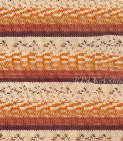 Пряжа для в’язання Alize Wooltime 11022 молочно-теракотовий, напівшерсть секційного фарбування купити в магазині пряжі Київ, Хорива 1А
