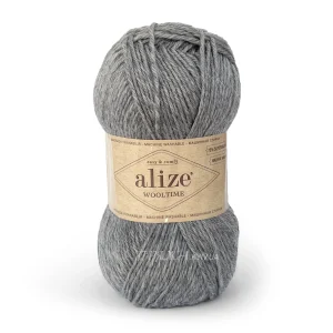 Пряжа напіввовна Alize Wooltime 21 сірий меланж купити Київ, відправка по Україні