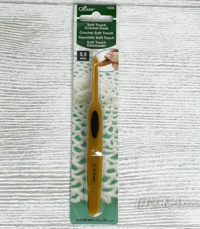 Clover 5.5 мм оригінальні японські гачки для в'язання з ручкою Кловер / Clover 5,5 мм купити в магазині пряжі Київ, Хорива 1 А