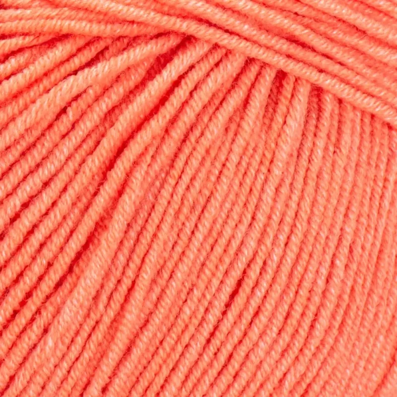 Пряжа Yarnart Jeans 23, кораловий колір, склад 55% cotton 45% acrylic – купити в Києві у магазині пряжі на Подолі, для в’язання амігурумі