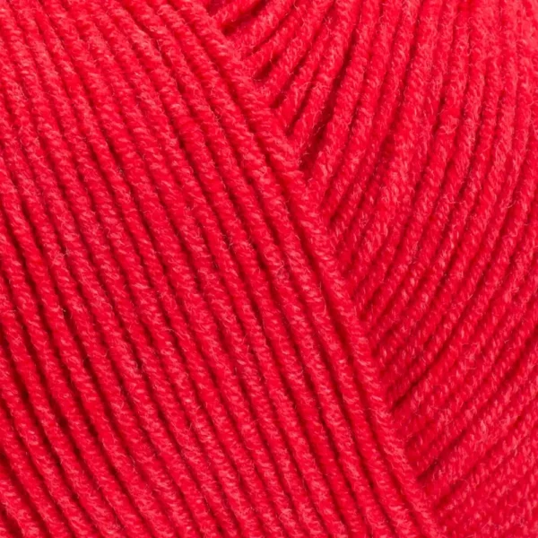 Пряжа напівбавовна Yarnart Jeans 26, червоний відтінок – магазин пряжі Київ, Хорива 1-А, підходить для в’язання дитячих речей та іграшок