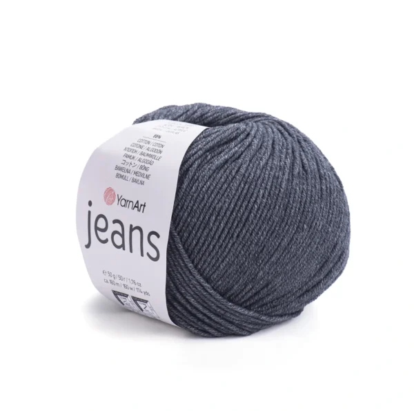 Пряжа напівбавовна Yarnart Jeans 28 графіт відтінок – магазин пряжі Київ, Хорива 1-А, підходить для в’язання дитячих речей та іграшок