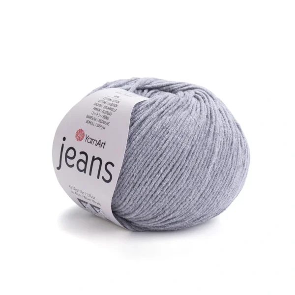 Пряжа напівбавовна Yarnart Jeans 46, сірий відтінок – магазин пряжі Київ, Хорива 1-А, підходить для в’язання дитячих речей та іграшок