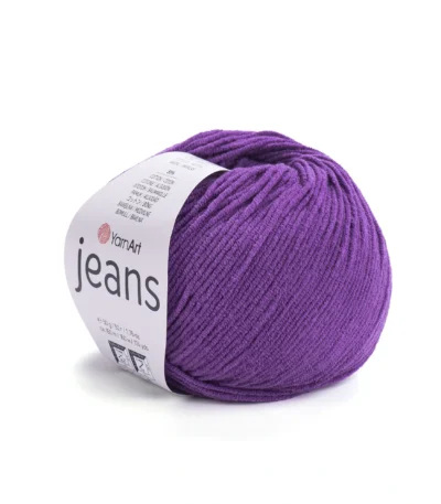 Пряжа напівбавовна Yarnart Jeans 50, фіолетовий відтінок – магазин пряжі Київ, Хорива 1-А, підходить для в’язання дитячих речей та іграшок