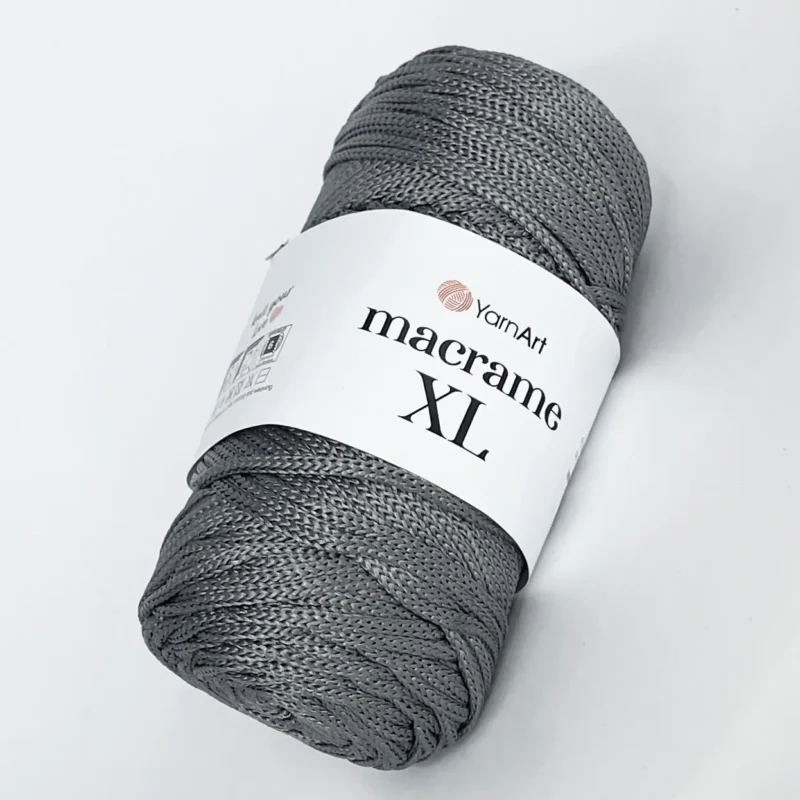 Yarnart Macrame XL 159 сірий шнур макраме 3 мм для в’язання сумок і рюкзаків купити в магазині пряжі Київ, Хорива 1 А 2 поврех