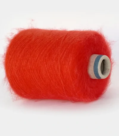 Італійська бобінна пряжа кідмохер на шовку червоно-оранжевий Vivienne купити в магазині пряжі Київ, вул Хорива 1 А