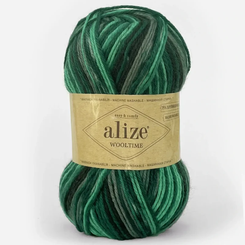 Alize Wooltime 11012 зелено-смарагдова, пряжа напівшерсть для шкарпеток і светрів купити Київ, вул. Хорива 1 А