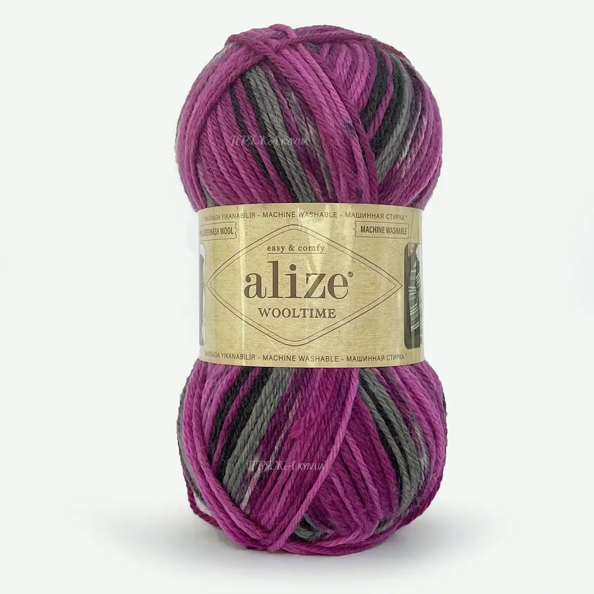 Wooltime-11018 Alize Wooltime 11018 малиново сірий секційна пряжа напівшерсть для шкарпеток і светрів купити Київ, вул. Хорива 1 А