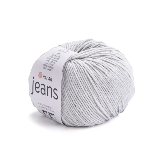 Пряжа напівбавовна Yarnart Jeans 49, сірий відтінок – магазин пряжі Київ, Хорива 1-А, підходить для в’язання дитячих речей та іграшок