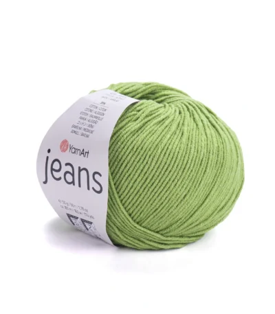 Ярнарт Джинс колір №69 світло-зелений, склад: бавовна/акрил, пряжа напівбавовна для іграшок амігурумі – купити Київ, вул. Хорива 1-А