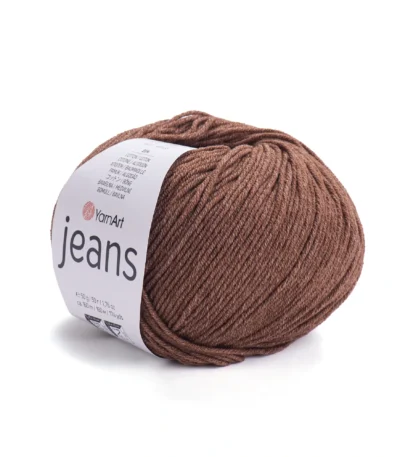Пряжа напівбавовна Yarnart Jeans 70,темно коричневий відтінок – магазин пряжі Київ, Хорива 1-А, підходить для в’язання дитячих речей та іграшок