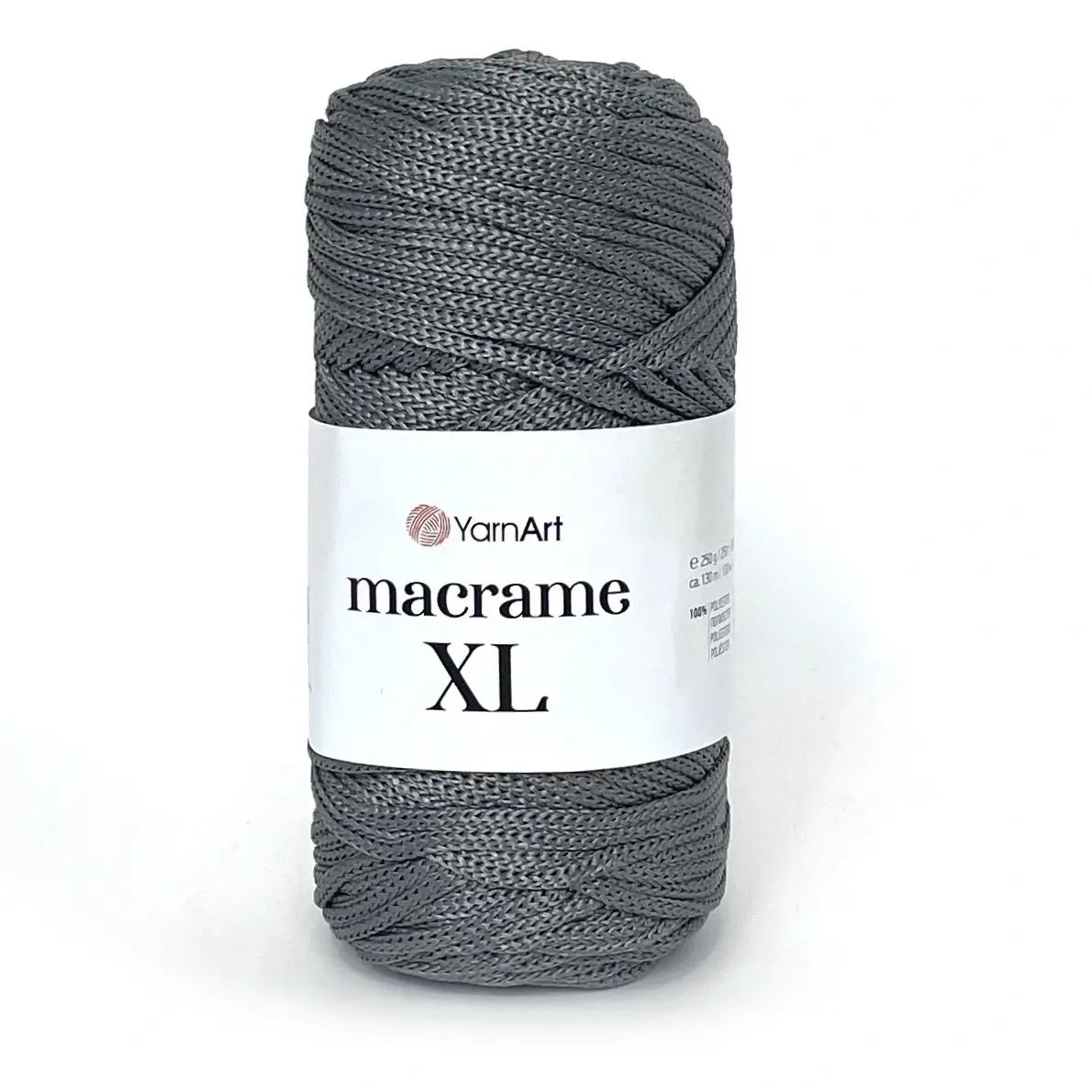 Yarnart Macrame XL 159 - Шнур макраме 3 мм для сумок графіт