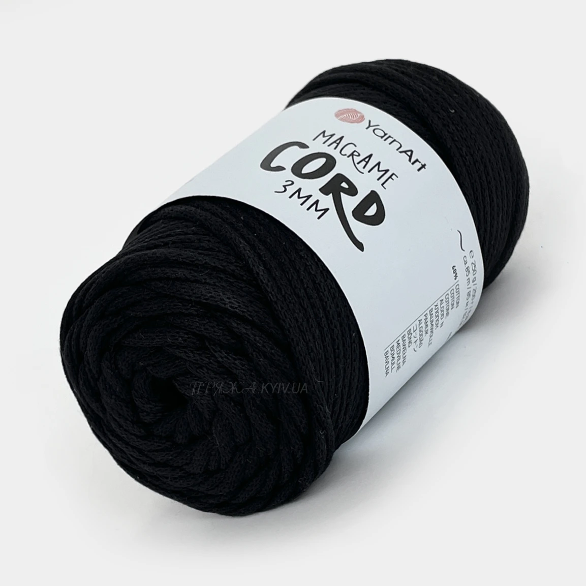 Yarnart-cord3-750 Yarnart Macrame Cord 750 чорний — шнур 3мм для сумок і макраме