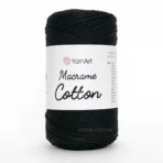 пряжа YarnArt Macrame Cotton 750 чорний — шнур 2 мм для в’язання сумок, купити на Хориві 1-А