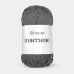 Yarnart Macrame 2 мм, колір 774 сірий — шнур Яранрт Макраме 100% поліестер для в’язання сумок, вага 50г, довжина 130м, купити Київ, вул Хорива 1 А