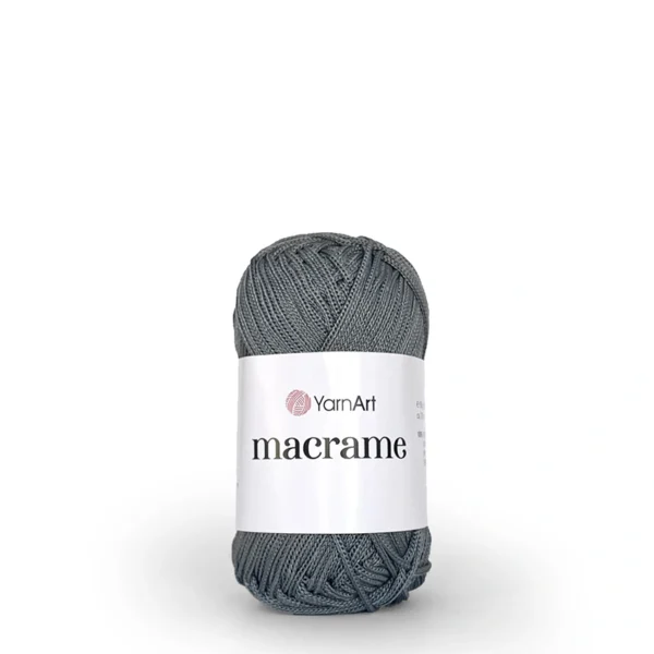Yarnart Macrame 2 мм, колір 774 сірий — шнур Яранрт Макраме 100% поліестер для в’язання сумок, вага 50г, довжина 130м, купити Київ, вул Хорива 1 А