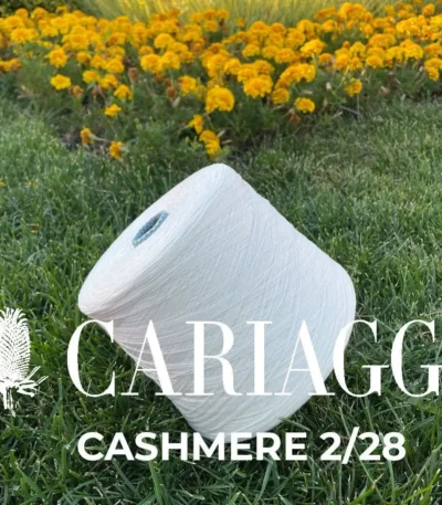 Пряжа білий кашемір купити Київ — бобінна пряжа Cariaggi 2/28, склад 100% кашемір, метраж 1400м/100г