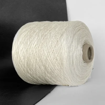 Бобіна пряжа Loro Piana Lino Soft 240м/100г молочного кольору для в'язання