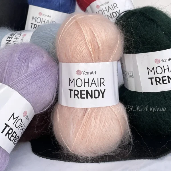 YarnArt Mohair Trendy 145 персиковий Склад: 50% мохер товстий та довговорсий, 50% акрил Вага: 100 г Метраж: 220 м Виробник: Туреччина