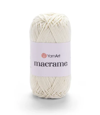 Yarnart Macrame 137 молочний 2 мм, — шнур для в'язання сумок вага 50г, довжина 130м, купити Київ, вул Хорива 1 А